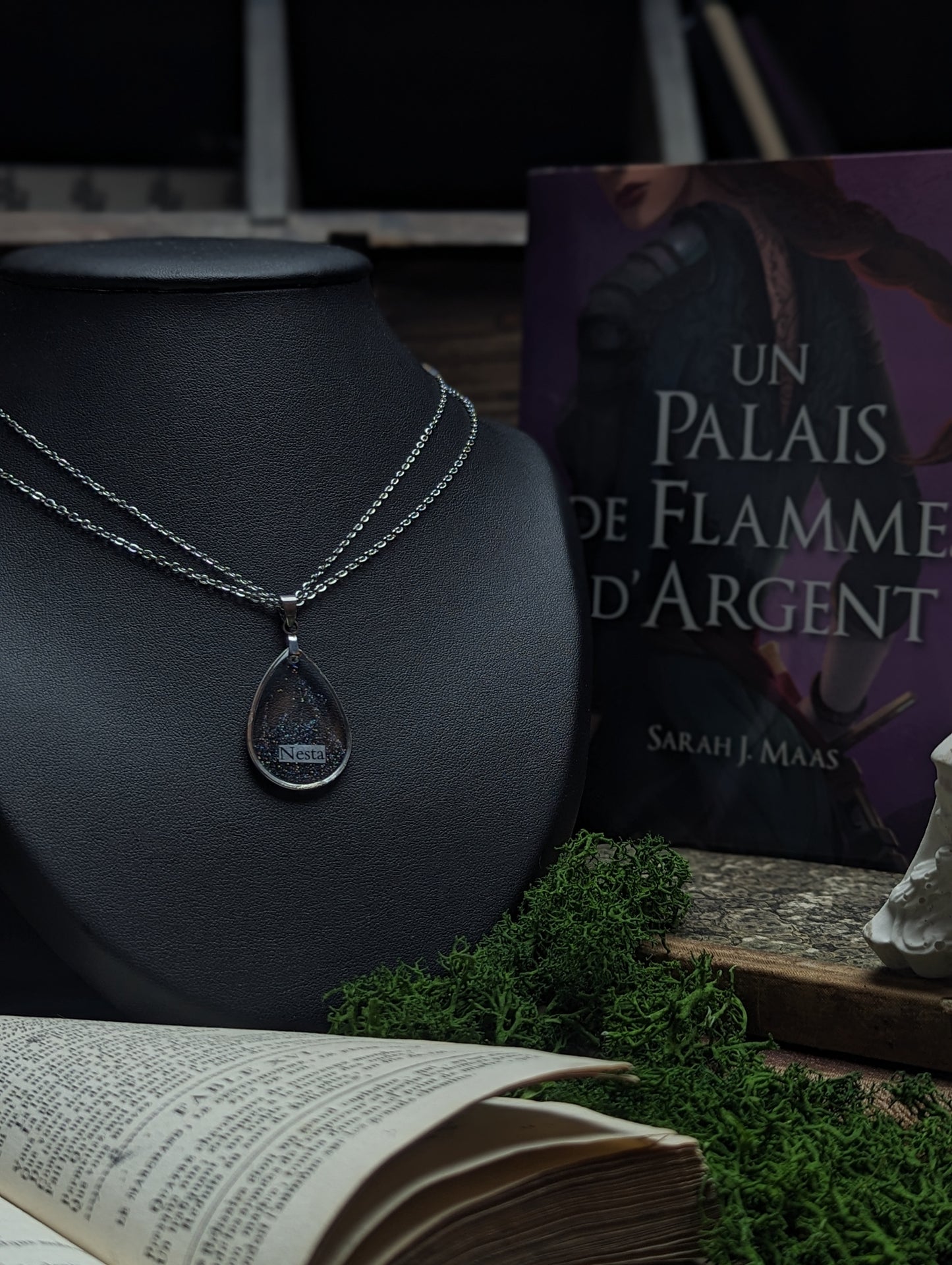 Collier Nesta - Flammes argentées