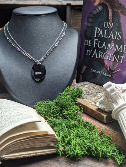 Collier Nesta - Brume rouge et noire