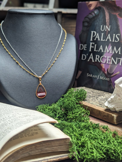 Collier Cassian - Petites flammes rouges